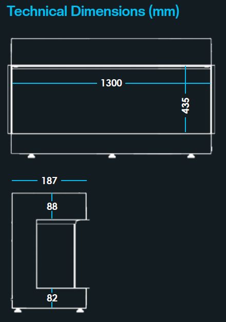 Solution Pure 1300-Slimline Dimensions